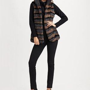Saks Fifth Avenue Rabbit Real Genuine Fur Vest Size M